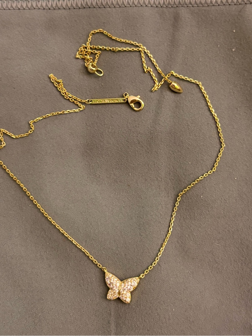 Kendra Scott Gold Butterfly Necklace with Crystal Pavé